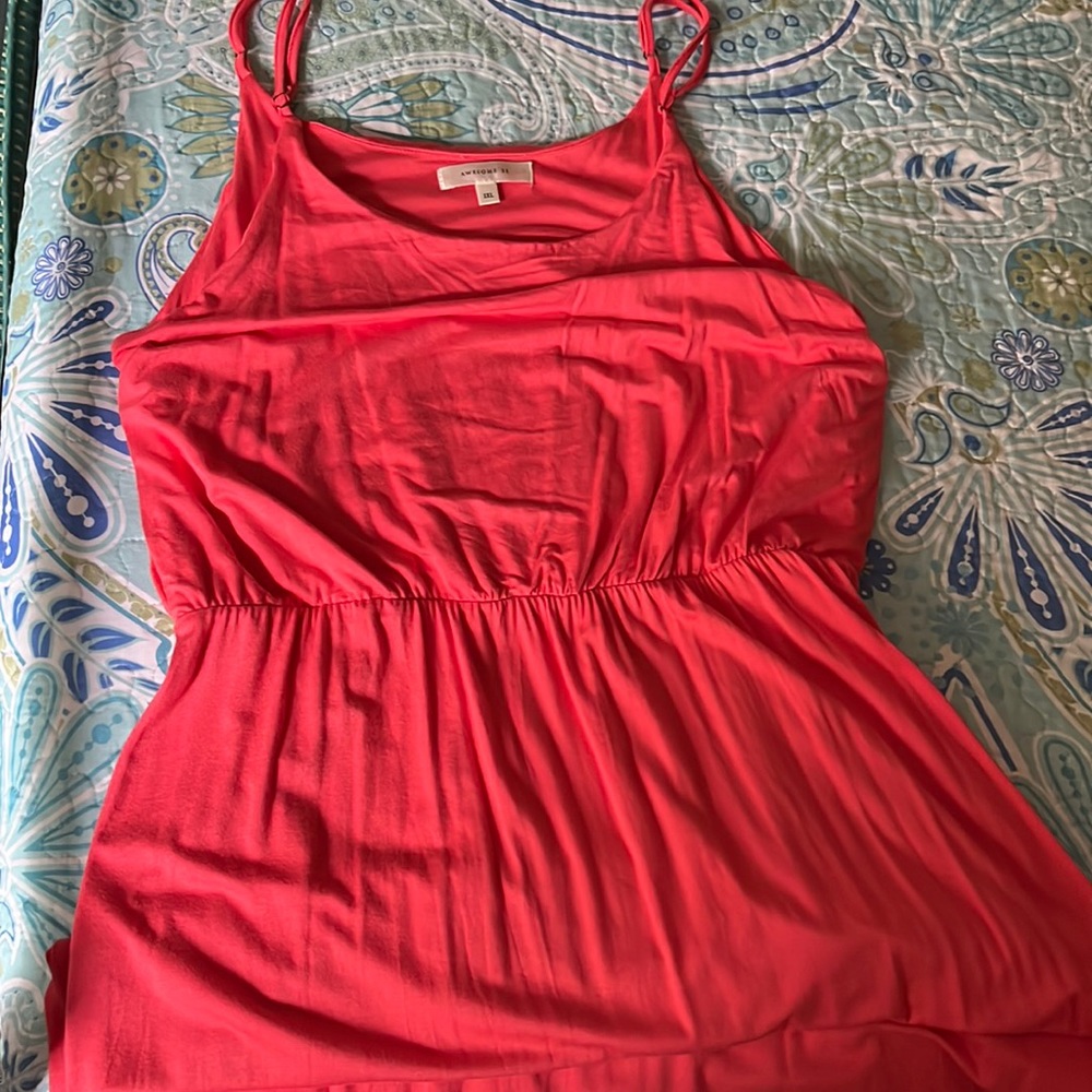 Coral spaghetti strap maxi dress